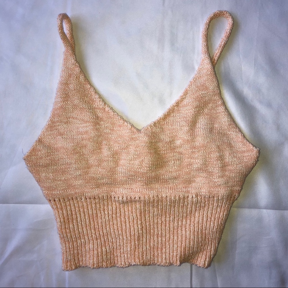 NWOT Peach Nordstrom Crop Sweater Tank - Picture 2 of 5